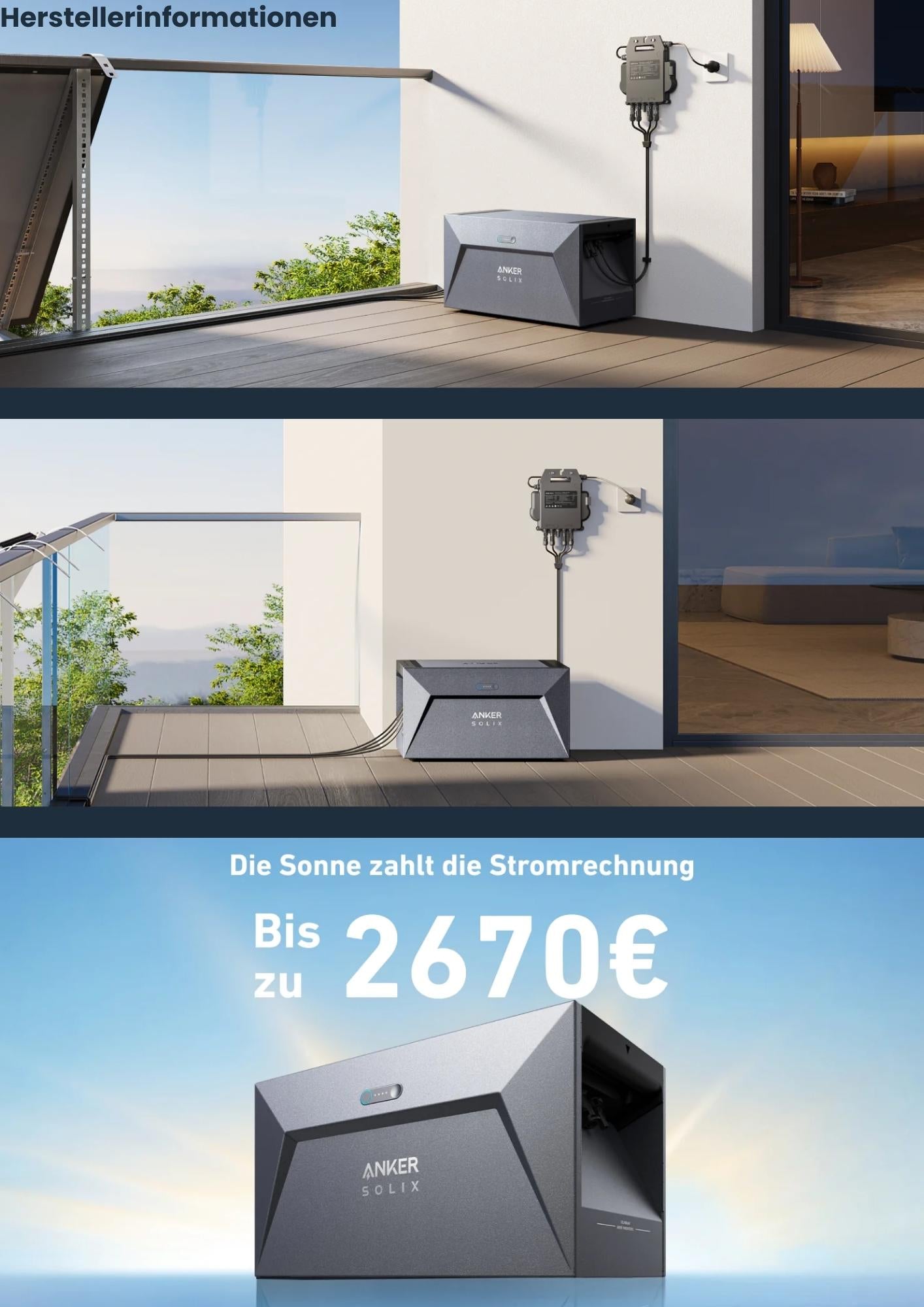 Anker SOLIX E1600 Speicher für Balkonkraftwerk Solarbank Solarstromspeicher 1600Wh