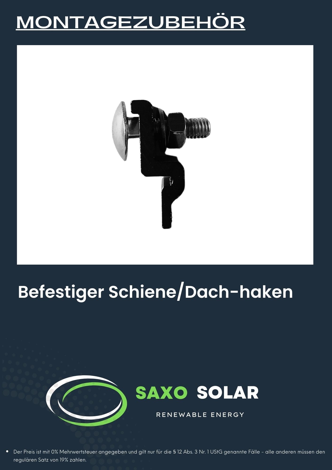 Befestiger Schiene/Dachhaken schwarz