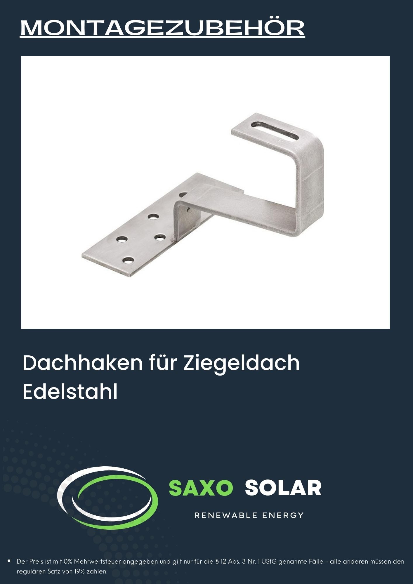 Dachhaken für Ziegeldach Edelstahl