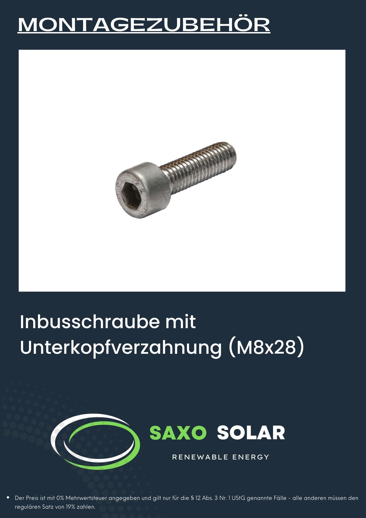 Inbusschraube mit Unterkopfverzahnung (M8x28)
