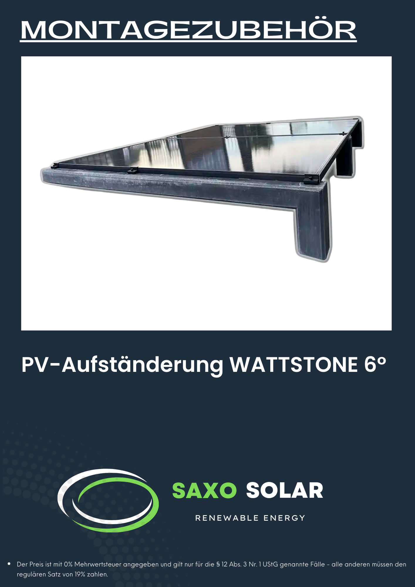 Wattstone PV-Aufständerung 6° (8er Paket)