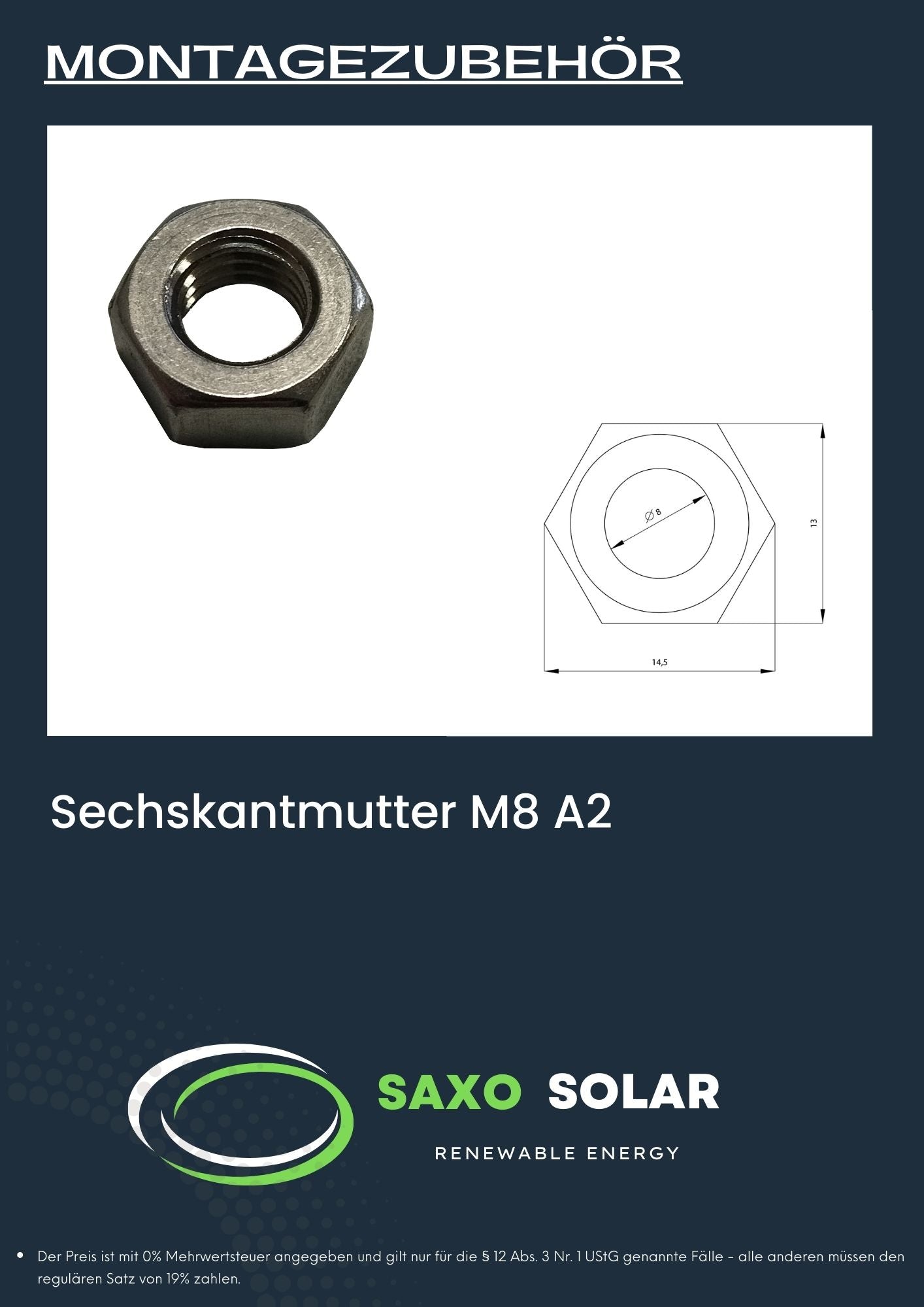 Sechskantmutter M8 A2