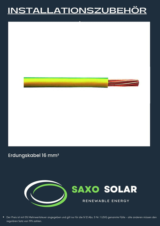 Erdungskabel H07V-K 16 mm², grün-gelb – Meterware