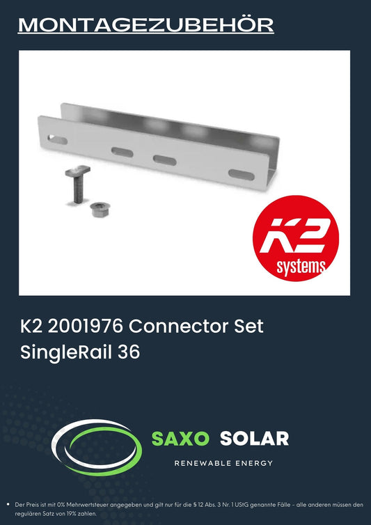K2 2001976 Connector Set SingleRail 36