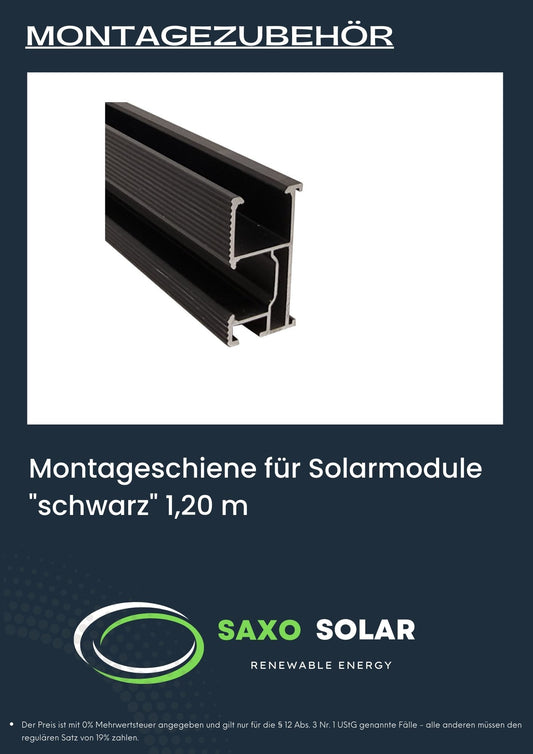 Montageschiene für Solarmodule "schwarz" 1,20 m