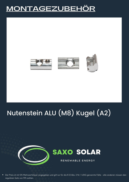 Nutenstein ALU (M8) Kugel (A2)