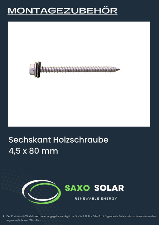 Sechskant Holzschraube  4,5 x 80 mm