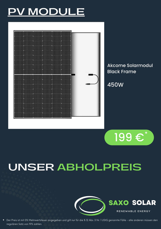 (G) Akcome Solar Modul Black Frame Half Cell 450 W Tier 1