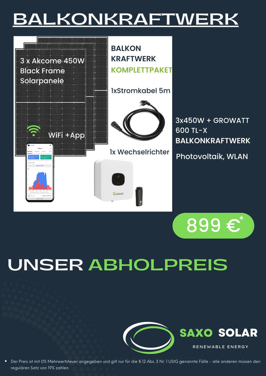 900 W Balkonkraftwerk Komplettpaket - Mini Solaranlage