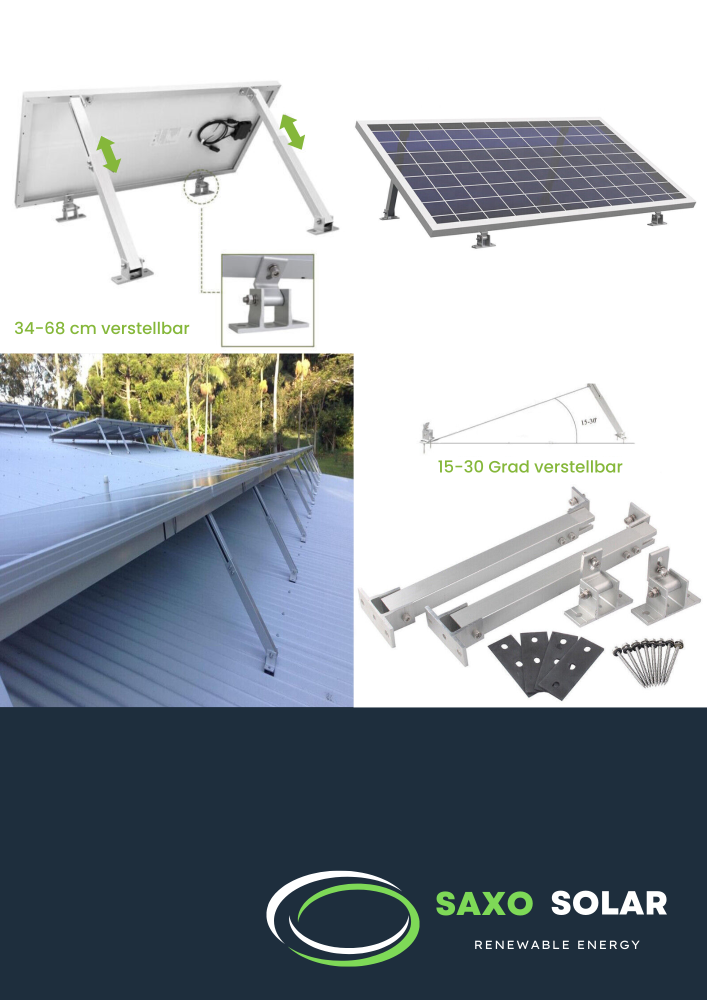 Solarmodulhalterung 15-30 Grad verstellbar