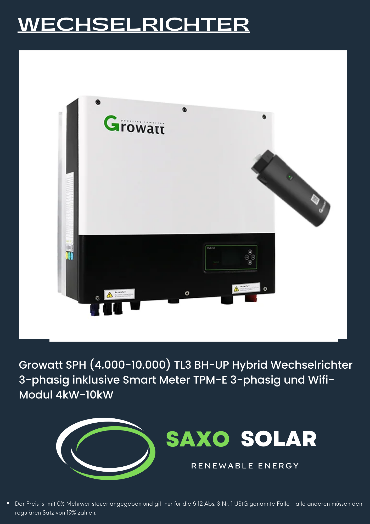 Growatt SPH (4.000-10.000) TL3 BH-UP Hybrid Wechselrichter 3